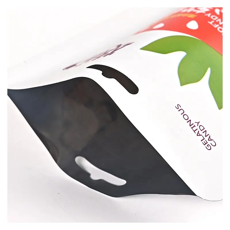 Impression personnalisée logo mat anti-odeur aluminium pur feuille fermeture à glissière debout gommes sacs d'emballage pour fraise gommeux