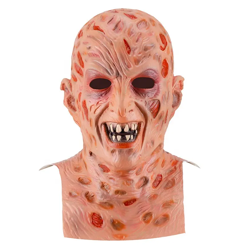 Halloween látex máscara um pesadelo em olmo rua Freddy máscara longa assustador casa assombrada cosplay adereços