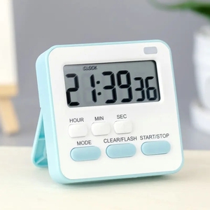 24 ore di conto alla rovescia elettronico Multi-funzionale cucina di casa digitale sveglia doppio allarme in plastica per uso Desktop - Product Image 1