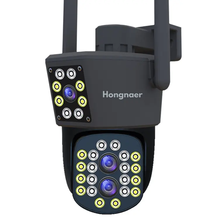 Hongnaer 10x Zoom quang học giám sát CCTV wifi an ninh ngoài trời hệ thống camera ip mạng Máy ảnh PTZ ba ống kính mạng Máy ảnh