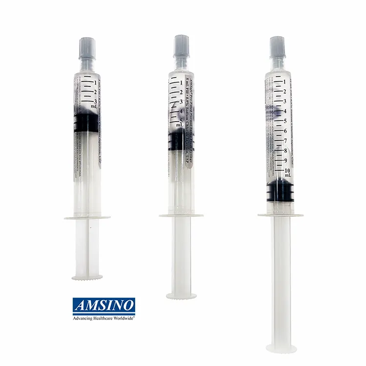 Amsafe-Jeringa médica desechable de 3ml/5ml/10ml/20ml, 0.9% de solución salina de Nacl