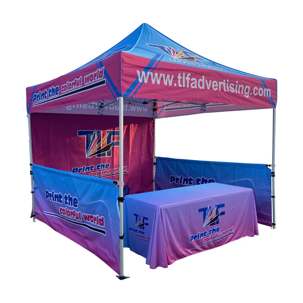 Outdoor Custom Printed 3x3 Pop Up Gazebo Tent With Sides