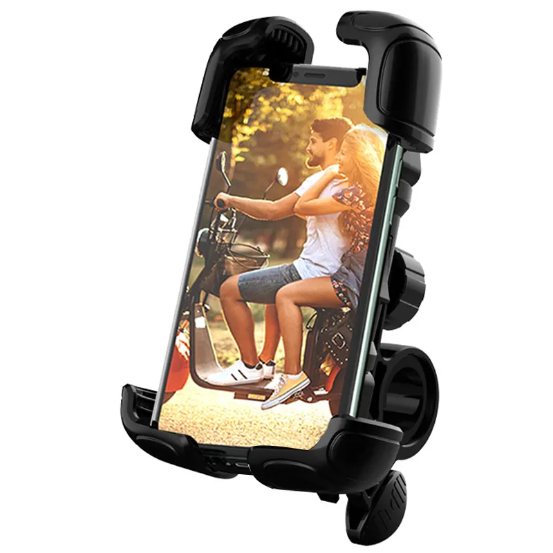 Suporte móvel para bicicleta, suporte universal para telefone com rotação de 360 graus para dispositivos de 4-6.5 polegadas