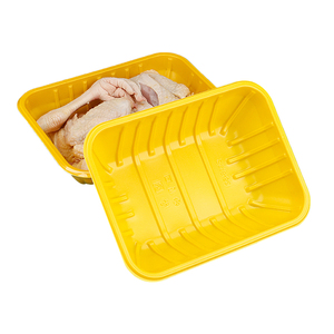 黄色PP塑料一次性矩形托盘新鲜食品寿司披萨沙拉面条冷冻鱼包装 - Product Image 3