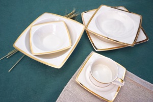 新款方形土耳其餐具陶瓷派对餐具套装 - Product Image 3