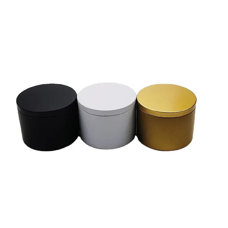80diax61H mm 8-oz. Round tin box with lid for filling candles