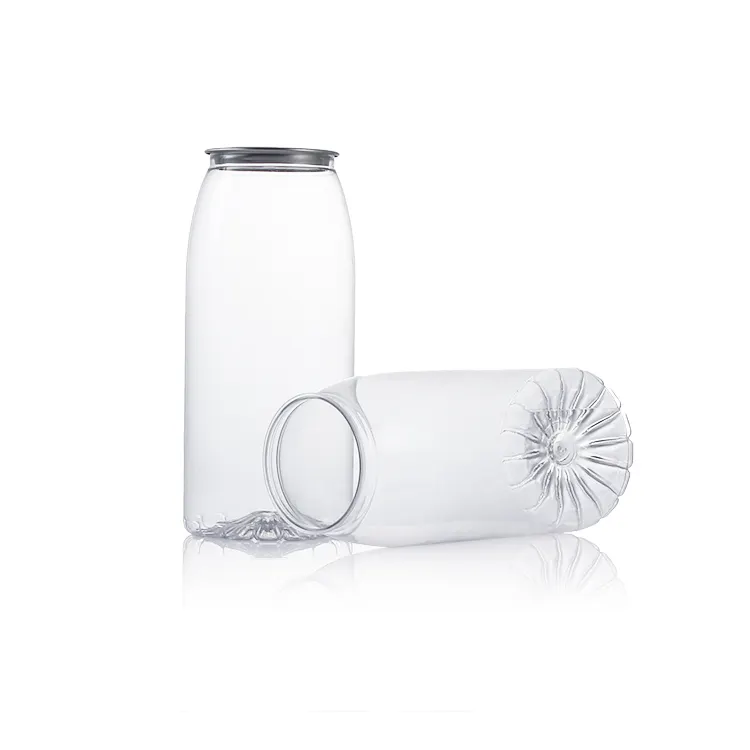 Botella transparente de plástico Pet para bebidas, bote para zumos de 330ml, 500ml, 650ml, 16oz, fácil de abrir