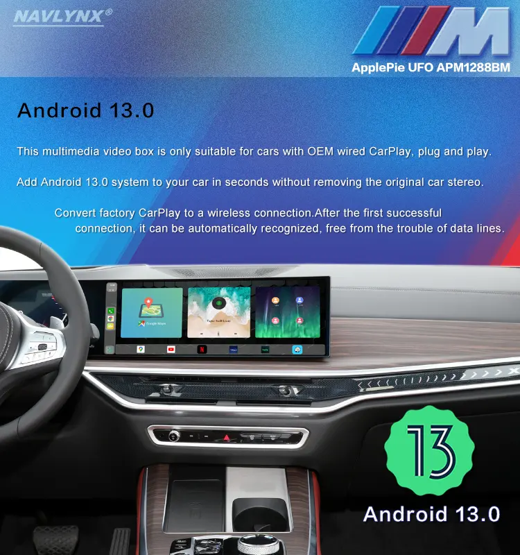 NAVLYNX 애플파이 카플레이 AI 박스 BMW 듀얼 와이파이 블루투스 4G GPS HDMI 무선 안드로이드 자동 퀄컴 스냅드래곤 665 8GB + 128GB