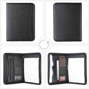 Luxury <strong>Conference</strong> File <strong>Folder</strong> Leather <strong>Folder</strong> Padfolio with <strong>Notepad</strong> Binder Document File Organizer <strong>A4</strong> File <strong>Folder</strong> - Product Image 3