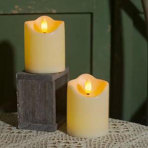 Battery Operated LED Candles Flickering Flameless Electric Candles with Remote and <strong>Timers</strong> Wax-Like Plastic Ivory Candles - Product Image 3