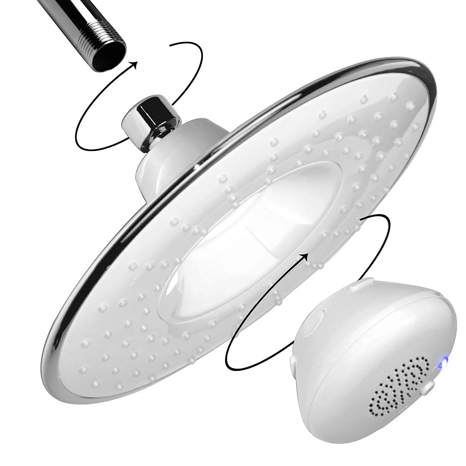 Cabeça de chuveiro grande 8 polegadas cupc, chuveiro de música cabeça à prova d'água para música ou telefone