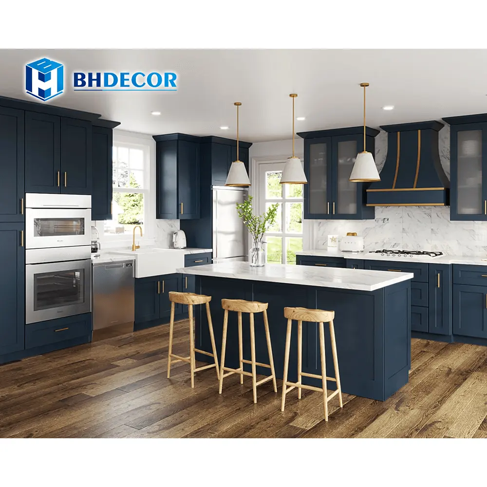 Kitchen Cupboard Royal High Gloss Glossy Gray Grey Gold White And Ocean Navy Blue Shaker Kitchen Cabinets