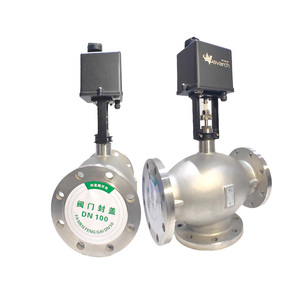 DN65วาล์วควบคุมไฟฟ้า2WAY สเตนเลสวาล์วควบคุมไฟฟ้าแบบเป็นสัดส่วน RS485วาล์วขับเคลื่อนแบบเส้นตรง AC24V - Product Image 1