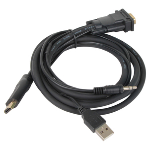 VCOM 1,8 M 1080P 60Hz VGA a HDMI Cable macho a macho con alimentación USB Entrada de audio de 3,5mm para proyector de monitor - Product Image 6
