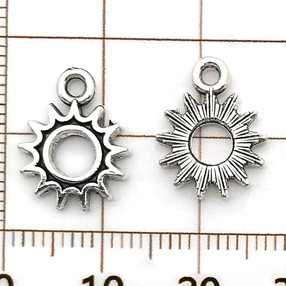 1 Ancient Silver Sun - 0.7g - 12*15mm - 10941