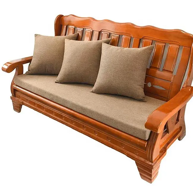 Cojines marrones impermeables para sofá, almohadas para muebles de madera de jardín, alta calidad