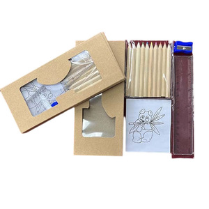 Özel logo ve ambalaj kalem çeşitli Kraft kağıt paketleme kutusu 6 Mini renkli kurşun kalem seti - Product Image 1
