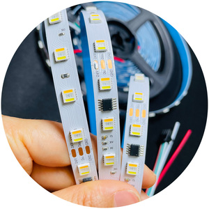Conjunto de programación Smd tira de Led direccionable 24V 60 Chip Smart Rgbcct tira de Led 10mm PCB Rgbcct 5 en 1 Smd 5050 tira de Led para Decoración