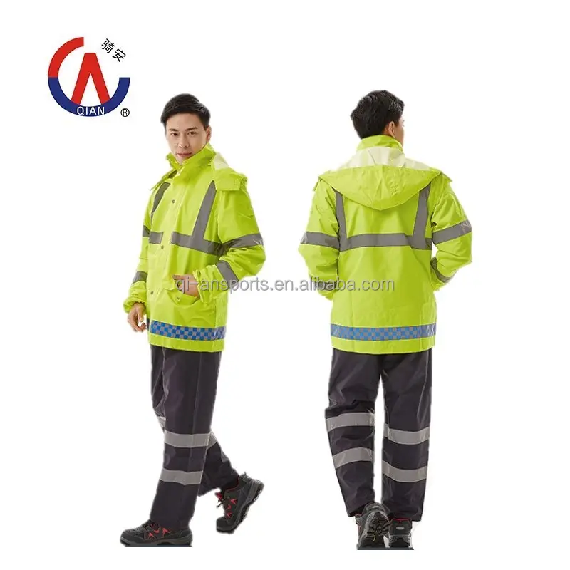 Uniforme de segurança de QA-2137, proteção à prova d'água, roupa de trabalho para trabalho ao ar livre-faixa reflexiva de alta visibilidade para ser vitido à noite