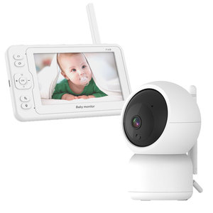5 pulgadas de pantalla LCD de visión nocturna inalámbrico Cámara Monitor de bebé de 2 vías de Audio temperatura Monitor de bebé