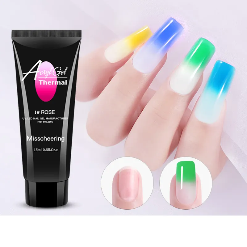 15ml Acryl Poly Nagel Gel Farbwechsel UV LED Nägel Verlängerung sgel 8 Farben Maniküre Quick Building UV Gel