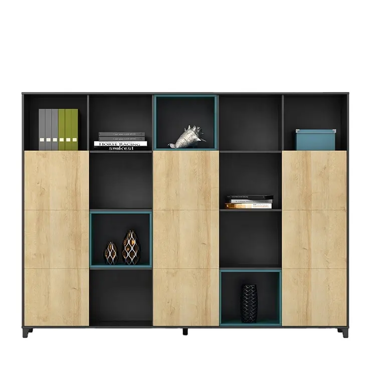 Hot selling wooden office file cabinet with wood storage cupboard office furniture combination