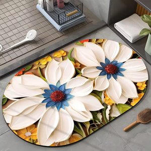 OEM Own Brand Design Anti slip 3d Printed Bathroom Rug <strong>Mat</strong> Ultra Absorbent Soft Rubber Diatom Bath <strong>Mat</strong>