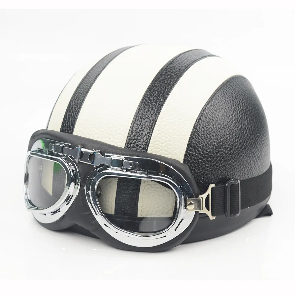 Мотоциклетный шлем Harley, классический винтажный дизайн, из искусственной кожи, в стиле ретро