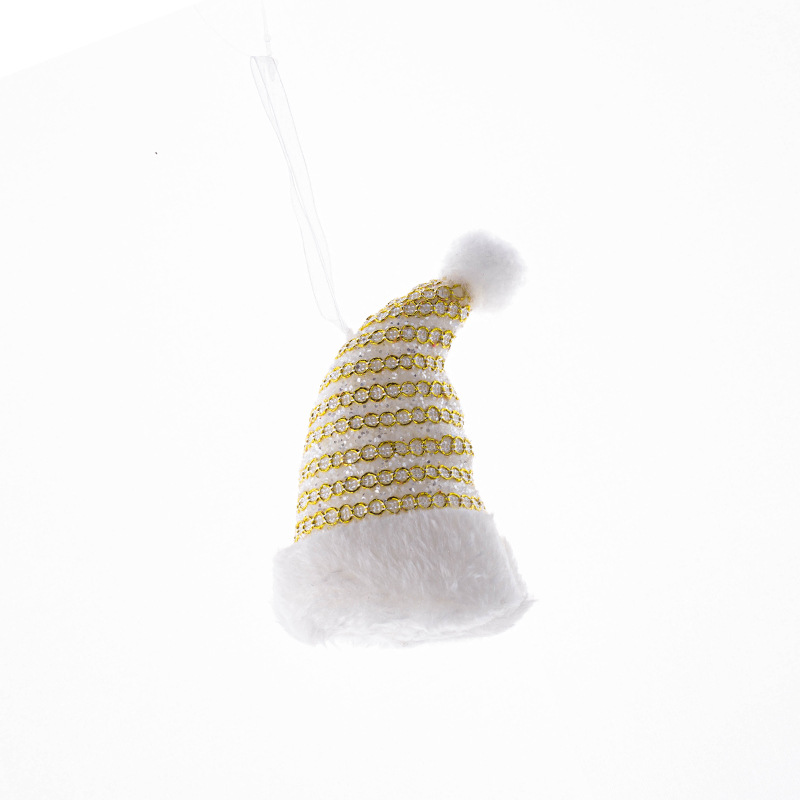 Chapeau de Noël en dentelle dorée 10*8 cm - un ensemble