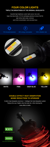 S2-4C dört renk ve flaş H1 H3 H4 H7 H11 otomatik ışık sistemleri 9005 9006 9012 LED far lambaları - Product Image 4