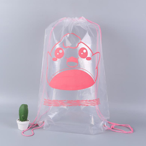 塑料背包袋带拉绳拉绳防水爪包背包透明袋带您的标志 - Product Image 2