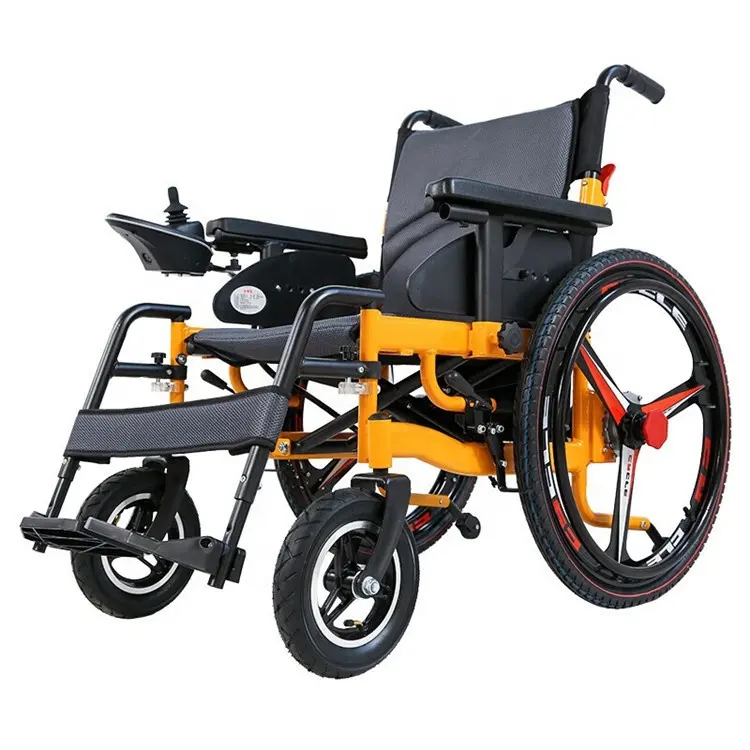 Asiento con respaldo cómodo personalizado, silla de ruedas eléctrica con Motor doble de plomo ácido, 2022