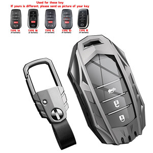 เคสฝาครอบกุญแจรถสำหรับ Toyota กุญแจรีโมทโลหะผสมสังกะสีพร้อมพวงกุญแจเหมาะสำหรับ2021-2022 Venza RAV4 PRIME Sienna Land Cruiser Fortuner Mirai - Product Image 2