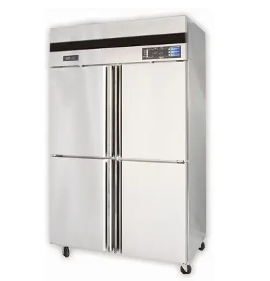 Коммерческое холодильное оборудование, двойная температура, 4 двери, вертикальный холодильник, морозильник