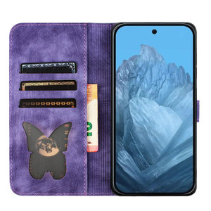 批发低价手机套谷歌蝴蝶猫压花翻盖皮革手机套 - Product Image 3