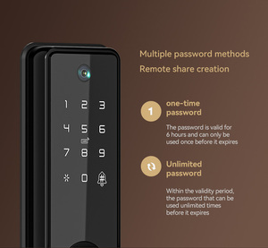 Kamera Tuya Wifi App akıllı kapı kilidi uzaktan kedi gözü biyometrik parmak izi dijital kilit anahtarı Nfc Rfid kod telefon kilidini akıllı kilit - Product Image 4