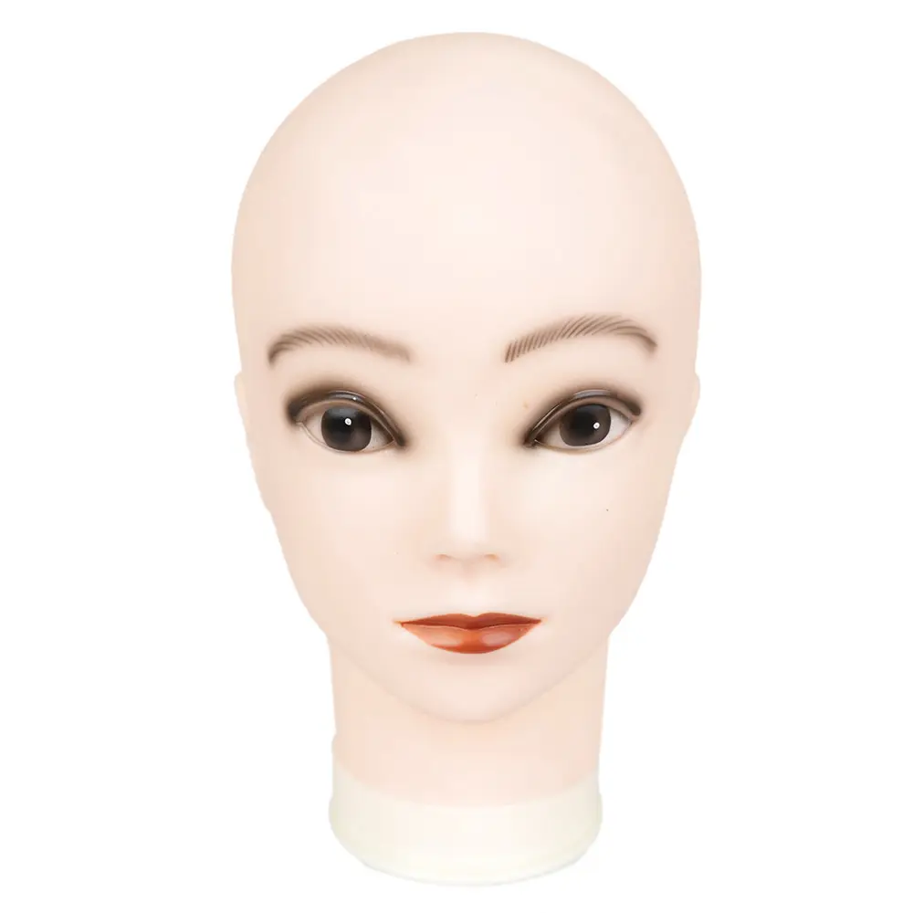 Cabezales de entrenamiento multifuncionales con molde de cabeza femenina calva y cabeza de modelo de exhibición de peluca