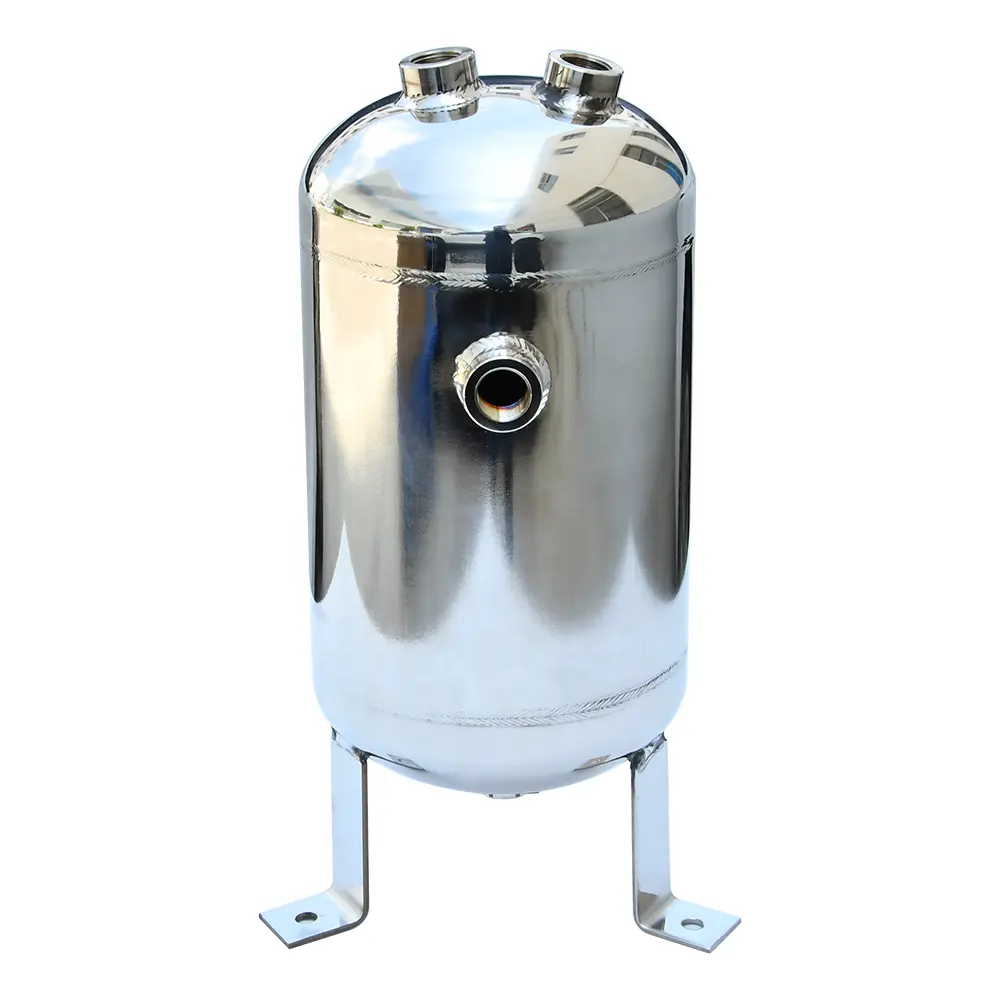 Tanque de armazenamento vertical aço inoxidável pequeno do ar comprimido do espelho 5L 12Bar para a embarcação da pressão