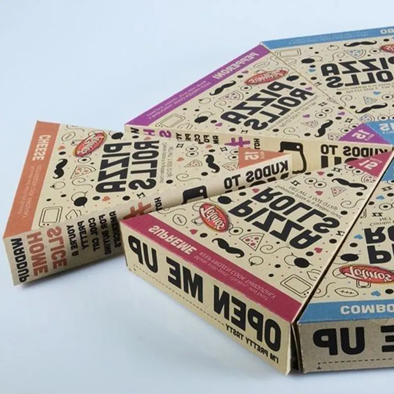 2024無料デザインモックアップカスタムCMYKPrinting Triangle Paper Box for Pizza to Go Packaging