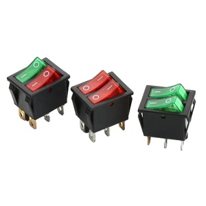 ロッカーダブルスイッチ6ピン2ポジション双方向ボタン電源スイッチ、赤色ライトON OFF 16A 250V 20A 125VAC - Product Image 2