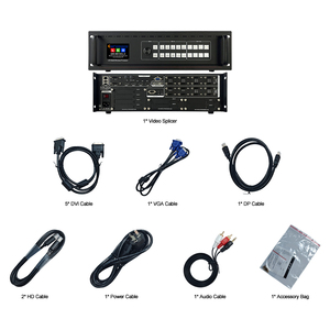 Empalmador de vídeo con controlador 4K y pantalla a todo color, nuevo 8K, 7 entradas, 16 salidas, imagen de pared de vídeo HD, 8K x 4K