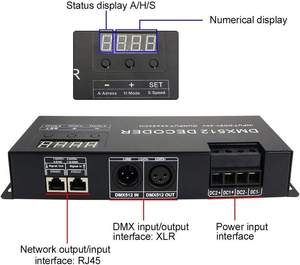 DC5V-24V PWMコントローラー信号ドライブ24チャンネルDMX512RGBLEDコントローラーデコーダーRGBLEDストリップモジュールライト用 - Product Image 6