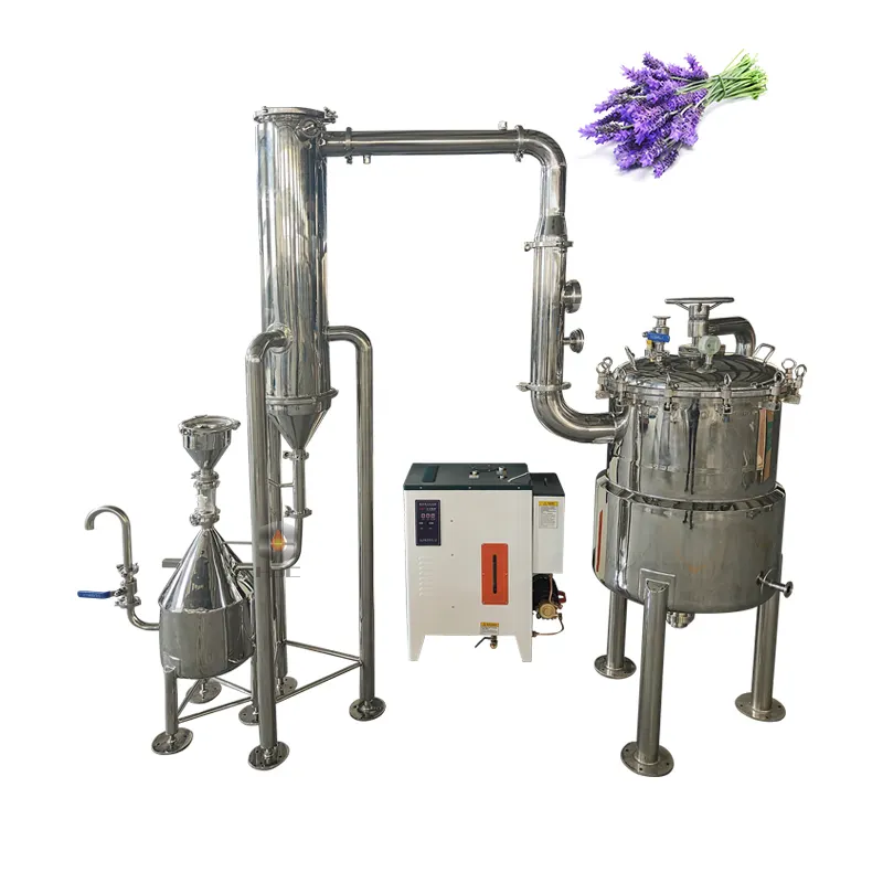 Destilação a vapor de óleo essencial máquina de extração de óleo de folhas de hortelã/que faz a máquina