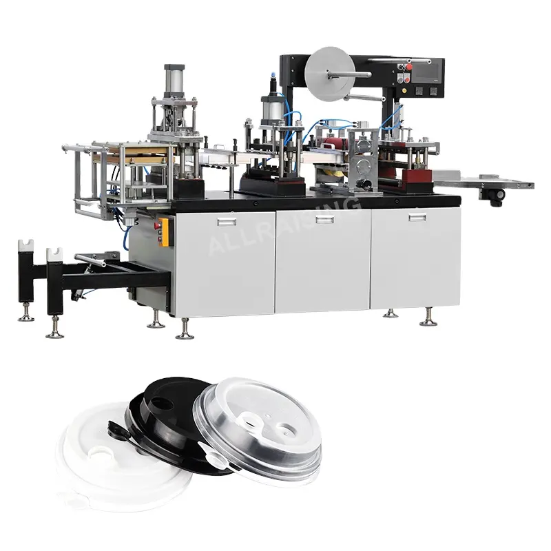 Otomatik tek kullanımlık kağıt plastik bardak kapak yapma makinesi kahve kupası kapakları termoform makinesi bardak kapak şekillendirme makinesi