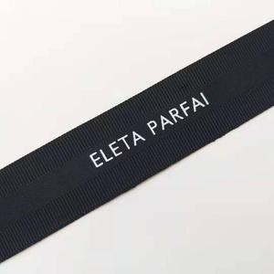 100% poliéster personalizado logotipo preto impresso Grosgrain <span class=keywords><strong>Ribbon</strong></span> para embalagem caixa