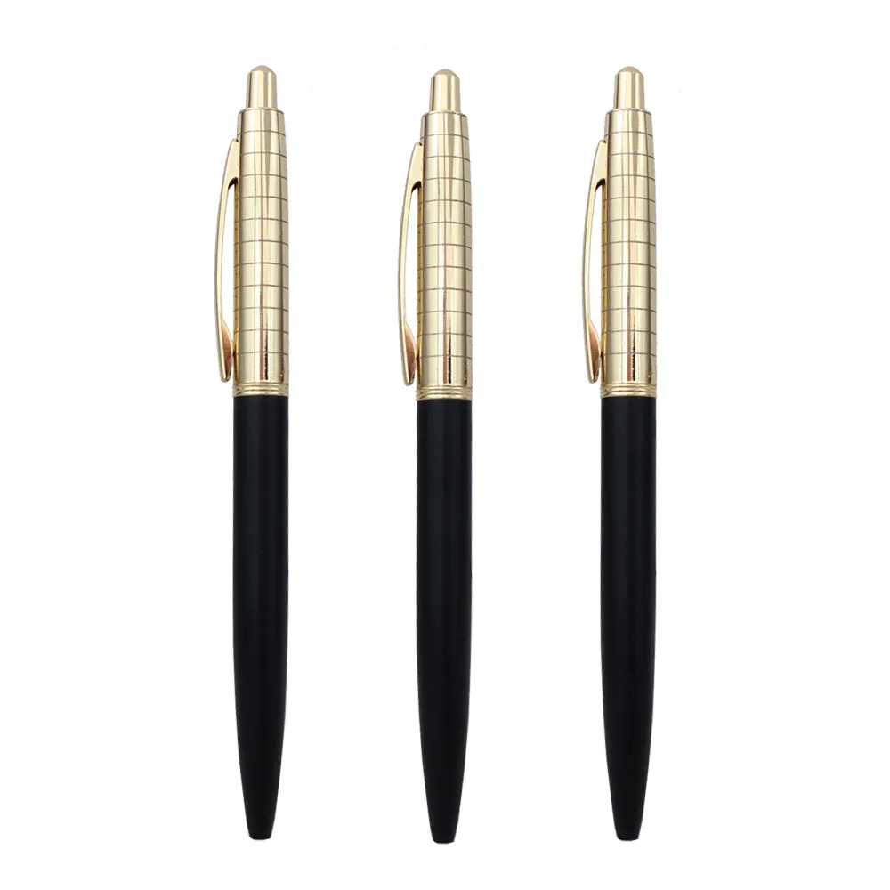 2023 Золотая черная индивидуальная рекламная подарочная металлическая ручка для гравировки логотипа профессиональные металлические ручки
