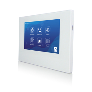 Sistema de construcción WiFi con control de aplicación de teléfono inteligente Imagen HD inalámbrico Monitor interior de 7 pulgadas Pantalla táctil Intercomunicador de 2 vías