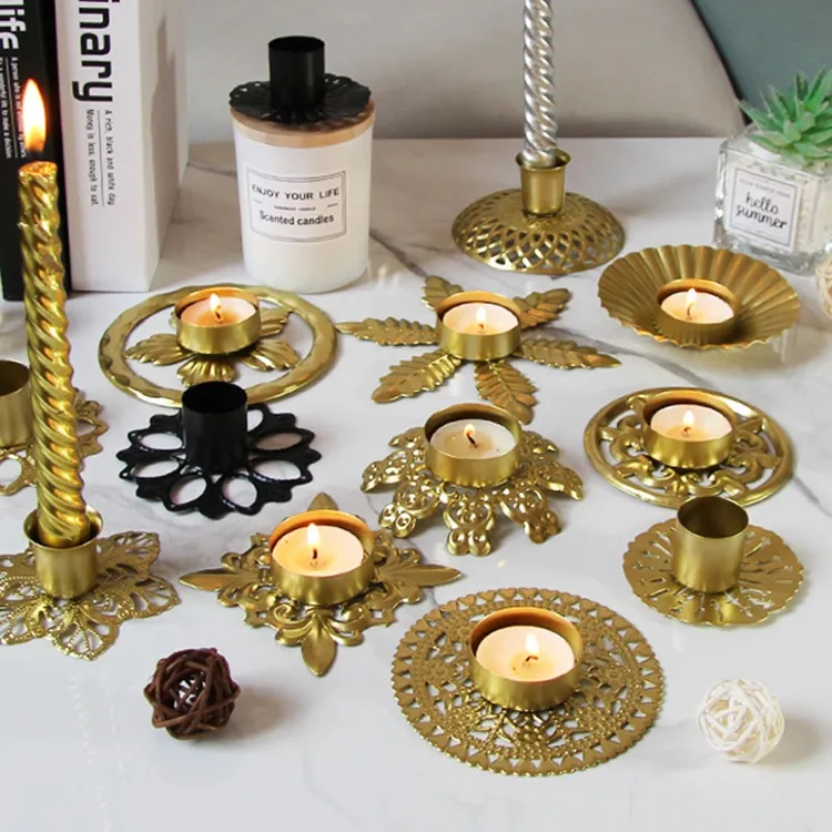 Chandelier en métal pour décoration de salon centre de table de mariage chandeliers en métal doré pour la maison