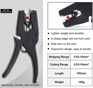 YUHANG 5-20mm/(0.25-0.75Inch) Automatic Wire Stripper <strong>Cutter</strong> 2-in-1 Heavy <strong>Duty</strong> Nylon Tool OEM Customizable for DIY Wire - Product Image 4