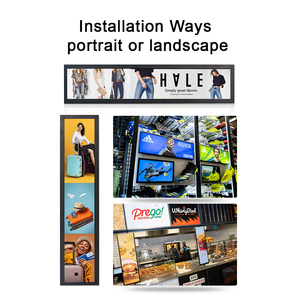 Shopping Mall OEM Digital Signage <strong>Display</strong> <strong>With</strong> CMS Advertising Machine 28 Inch Digital Menu Board <strong>LCD</strong> Stretched Bar Screen